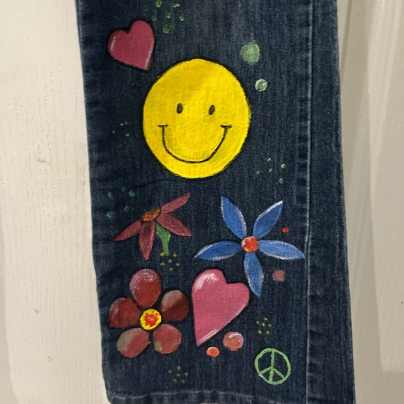 Salt Works Colorful Graphic Flare Jeans - Picture 3 of 10